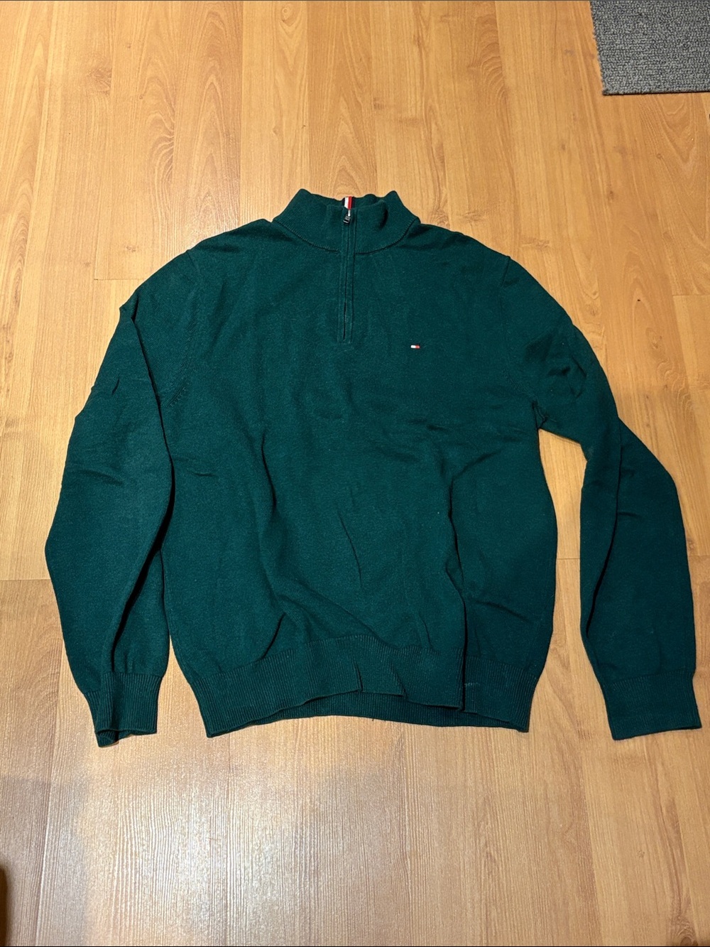 Tommy Hilfiger Men's Forest Green Half-Zip Sweater